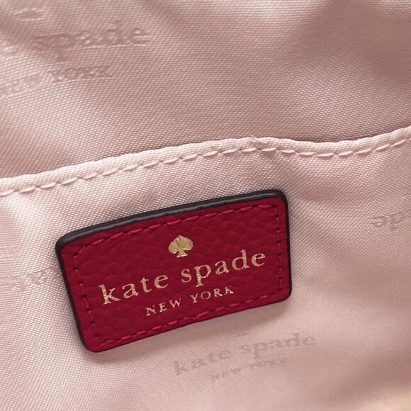 NWT KATE SPADE HANNA PEBBLED LEATHER SHOULDER BAG IN DARK PINK - OS - Picture 9 of 9